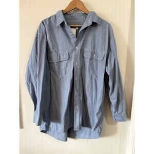 Big Smith Shirt Men's XL Blue Long Sleeve Button Up Workwear Pockets